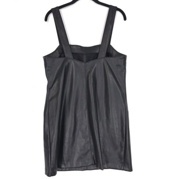 Abercrombie & Fitch Women's MEDIUM Black Faux Leather Sleeveless Mini Dress - Picture 8 of 13